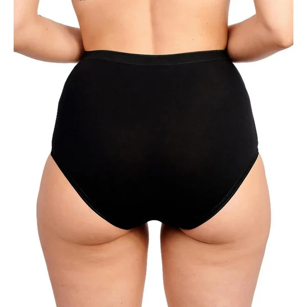 Lot de 3 culottes taille haute coton Sans Complexe Simplement Coton - Noir en coton bio Sans Complexe