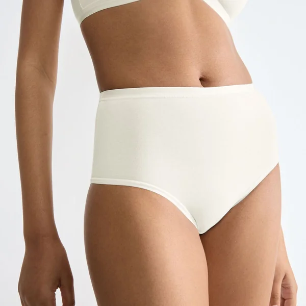 Lot de 3 culottes taille haute nacre en coton blanc Sloggi