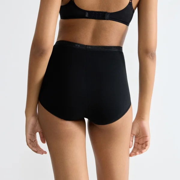 Lot de 3 culottes tailles hautes Sloggi Basic Noires en coton Sloggi