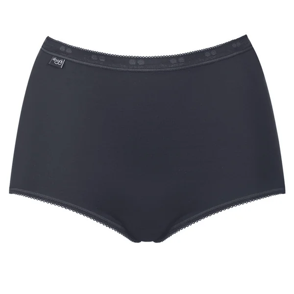 Lot de 3 culottes tailles hautes Sloggi Basic Noires en coton Sloggi