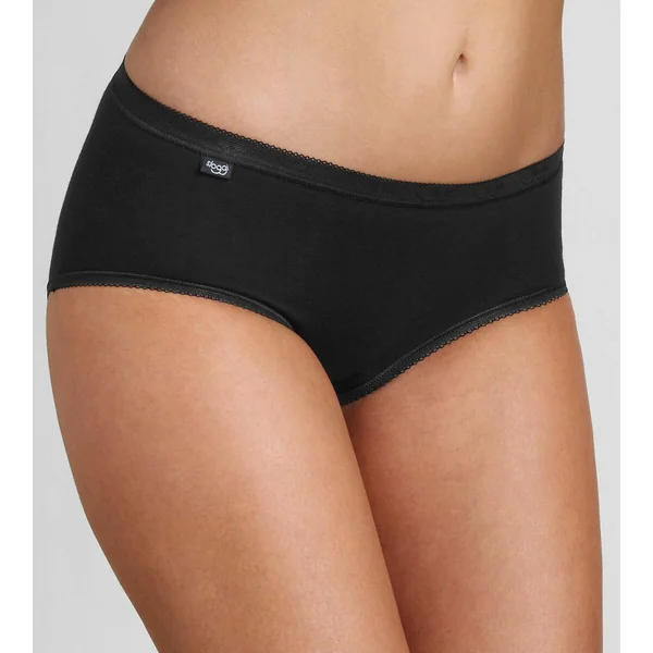 Lot de 4 culottes classiques Sloggi Basic Noires en coton Sloggi