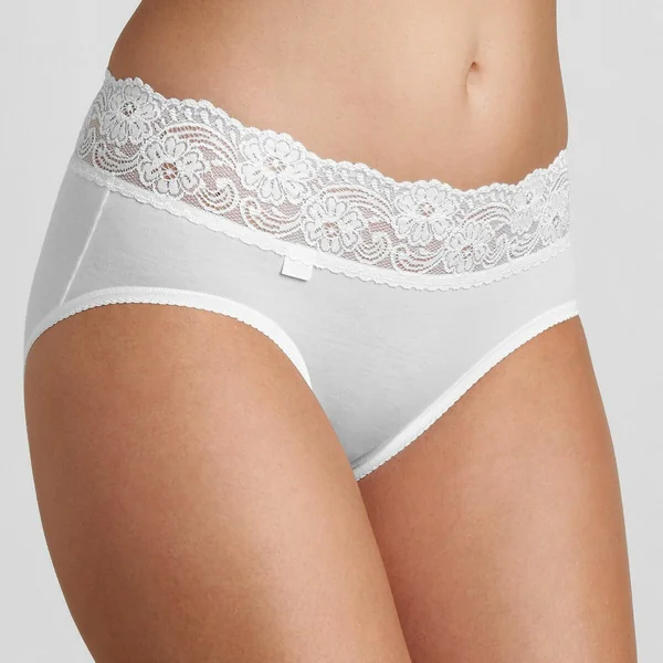 Lot de 4 culottes classiques Sloggi Romance Blanches en coton Sloggi