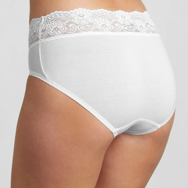 Lot de 4 culottes classiques Sloggi Romance Blanches en coton Sloggi