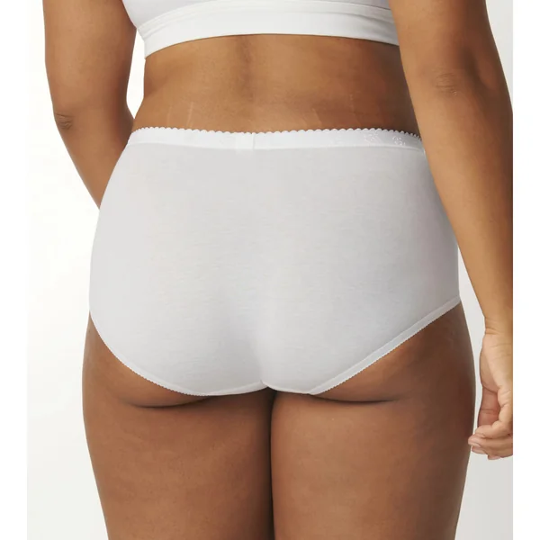 Lot de 4 culottes hautes - Blanc sloggi Chic Maxi 4P WHITE en coton Sloggi