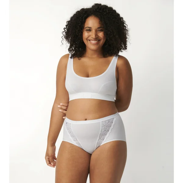 Lot de 4 culottes hautes - Blanc sloggi Chic Maxi 4P WHITE en coton Sloggi