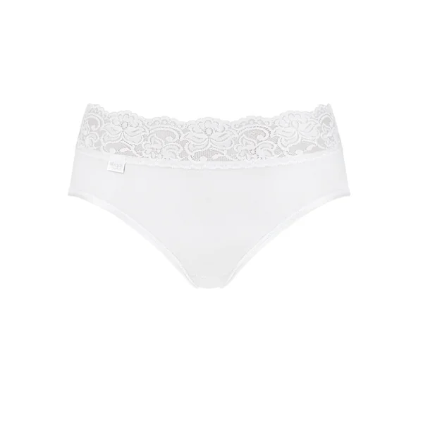 Lot de 4 culottes hautes - Blanc sloggi Romance Maxi 4SP/FR WHITE en coton Sloggi