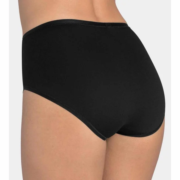 Lot de 4 culottes hautes - Noir sloggi Romance Maxi 4SP/FR BLACK en coton Sloggi