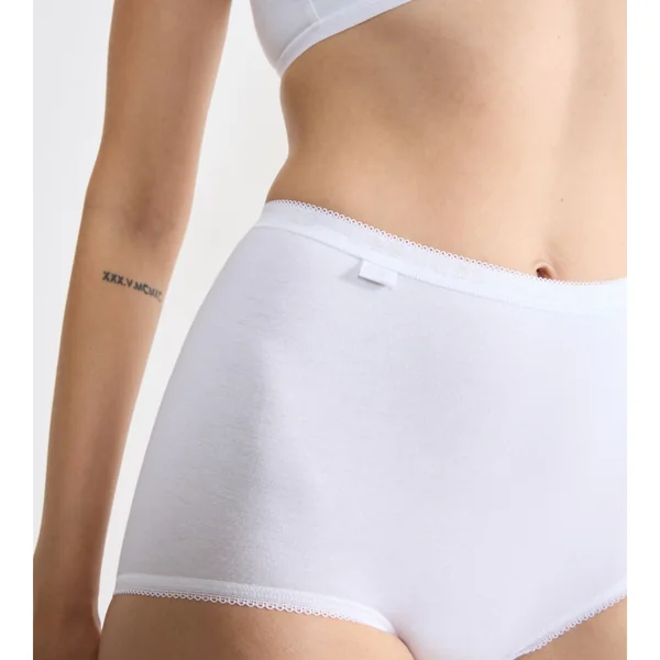 Lot de 4 culottes hautes Sloggi Basic Blanches en coton Sloggi