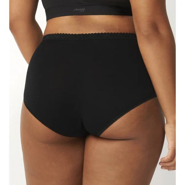 Lot de 4 culottes hautes Sloggi Chic Noires en coton Sloggi