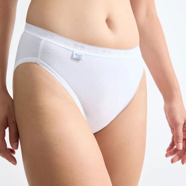 Lot de 4 culottes échancrées blanc en coton Sloggi