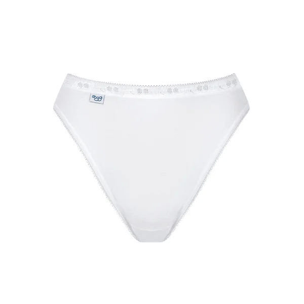 Lot de 4 culottes échancrées blanc en coton Sloggi