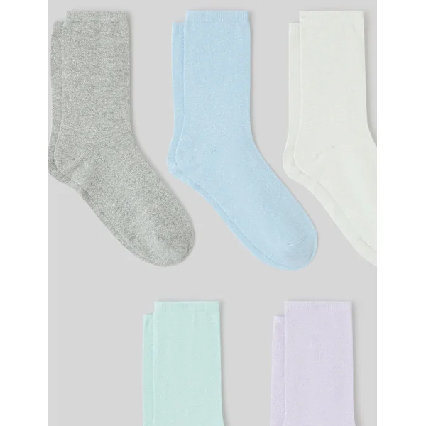 Lot de 5 paires de chaussettes lurex Bleu