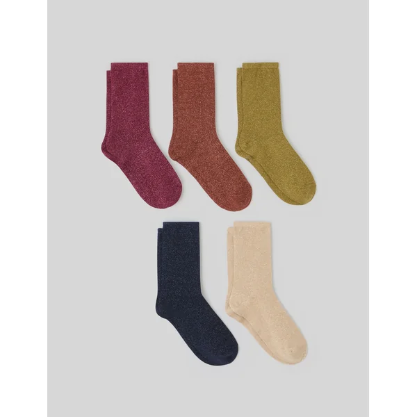 Lot de 5 paires de chaussettes lurex Pourpre