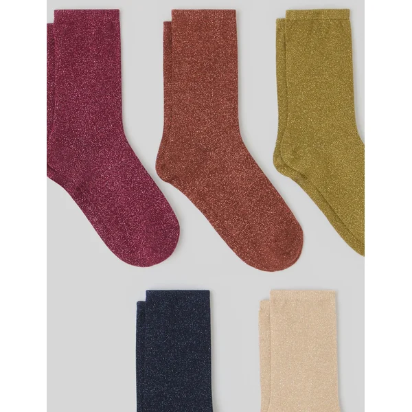 Lot de 5 paires de chaussettes lurex Pourpre