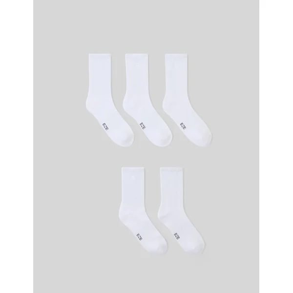 Lot de 5 paires de chaussettes unies Blanc