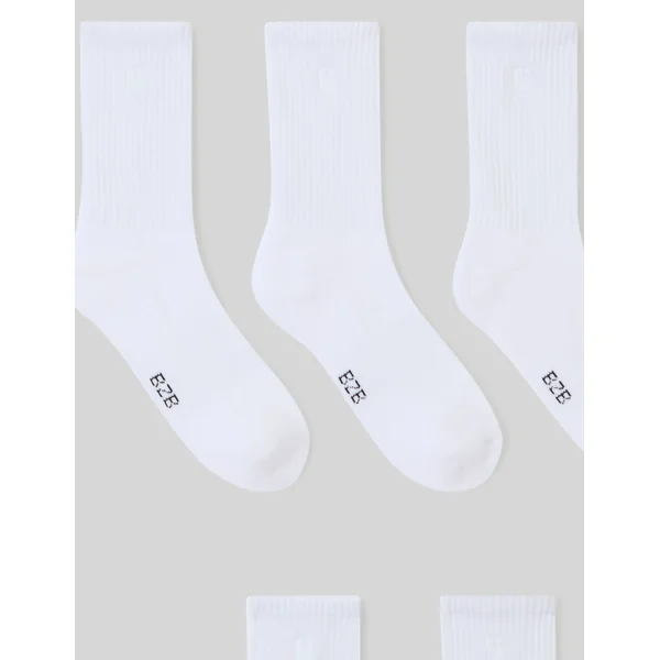 Lot de 5 paires de chaussettes unies Blanc