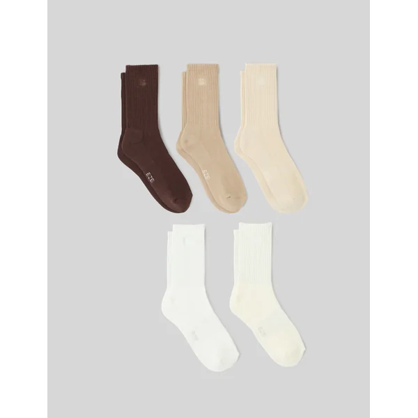 Lot de 5 paires de chaussettes unies Marron foncée