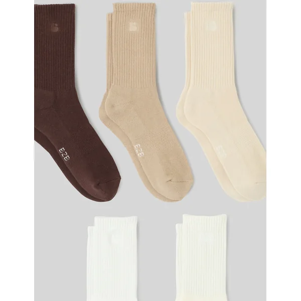 Lot de 5 paires de chaussettes unies Marron foncée