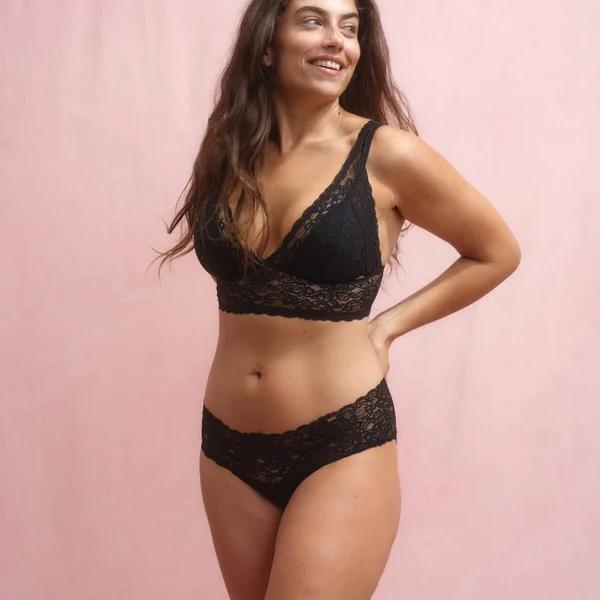 Lot de deux bralettes rembourées légères Corail/Black Dorina