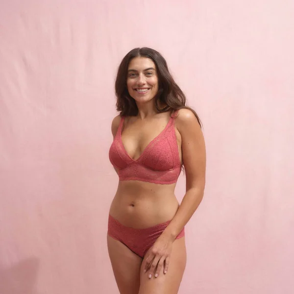 Lot de deux bralettes rembourées légères Corail/Black Dorina