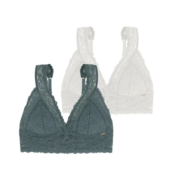 Lot de deux bralettes rembourées légères Vert /Ivoire Dorina
