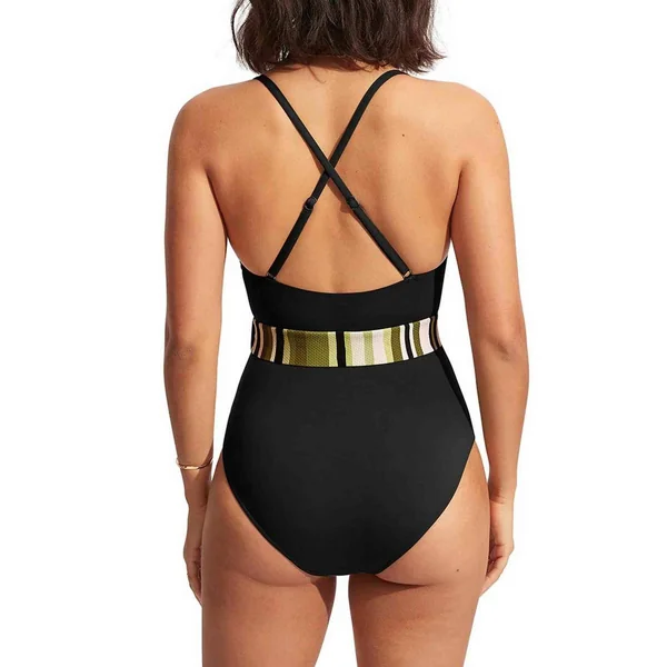 Maillot de bain 1 pièce avec ceinture - Noir Seafolly