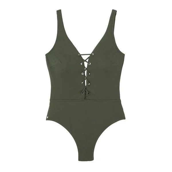 Maillot de bain 1 pièce kaki Zanzibar vert Camille Cerf x Pomm Poire