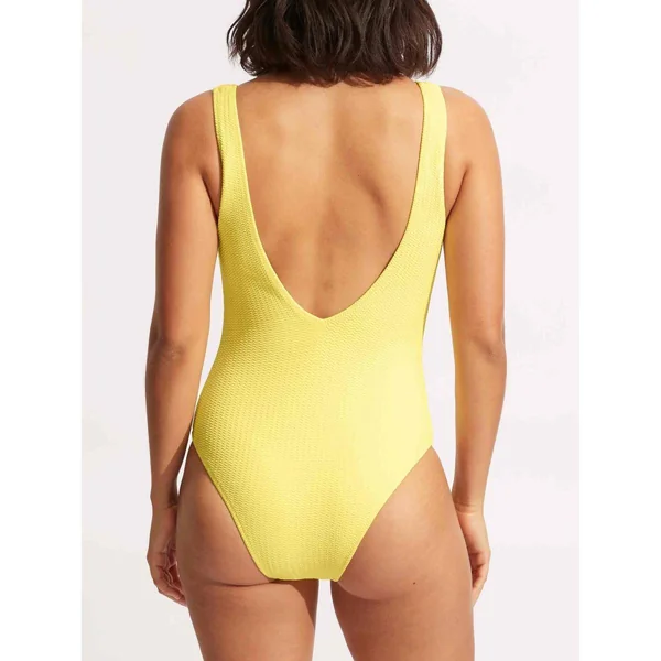 Maillot de bain 1 pièce plongeant - Jaune Sea Dive Seafolly