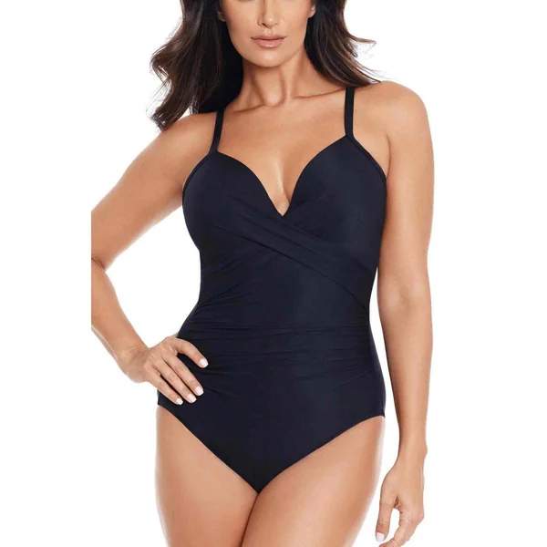 Maillot de bain 1 pièce plongeant Noir Miraclesuit Rock Solid Miraclesuit