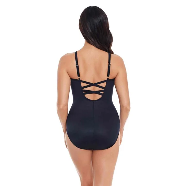 Maillot de bain 1 pièce plongeant Noir Miraclesuit Rock Solid Miraclesuit
