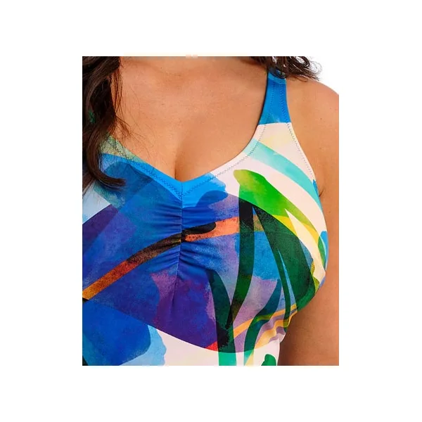 Maillot de bain décolleté V à armatures à jambes réglables MOLAKAI SHORES 507230 MULTI