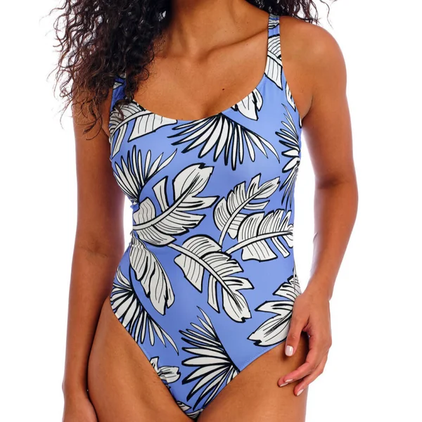 Maillot de bain une pièce - Bleu florale Freya Maillots