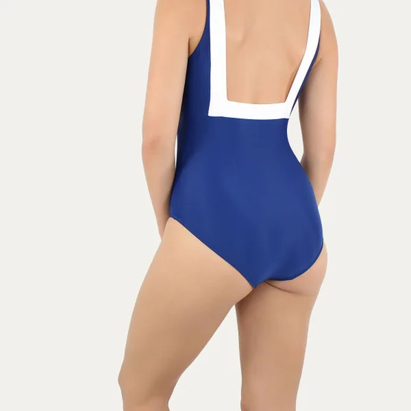 Maillot de bain une pièce encolure carré Janine Robin JAVA marine Janine Robin Java