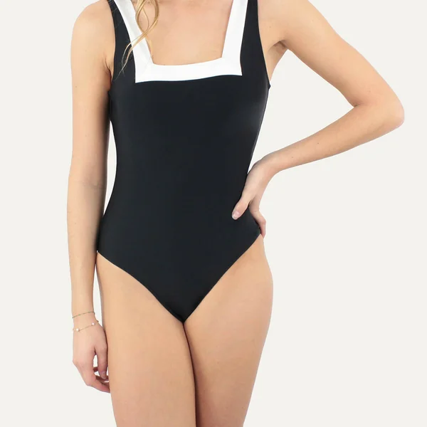 Maillot de bain une pièce encolure carré Janine Robin JAVA noir Janine Robin Java