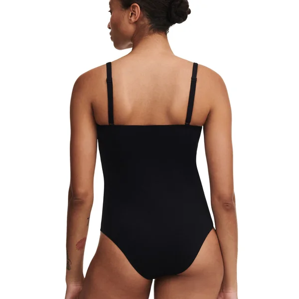 Maillot de bain une pièce sans armature et bretelle amovible - Noir/Blanc Chantelle Bain