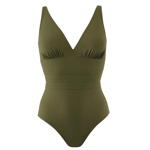 Maillot de bain une pièce sans armatures dos nu Janine Robin khaki Janine Robin