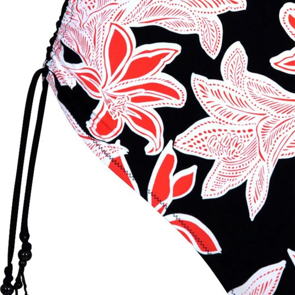 Maillot de bain une pièce à échancrure ajustable Lidea ABSTRACT FLORALS black coral Lidea