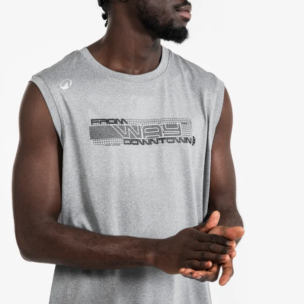 MAILLOT DE BASKETBALL SANS MANCHE HOMME/FEMME - FAST 500 GRIS