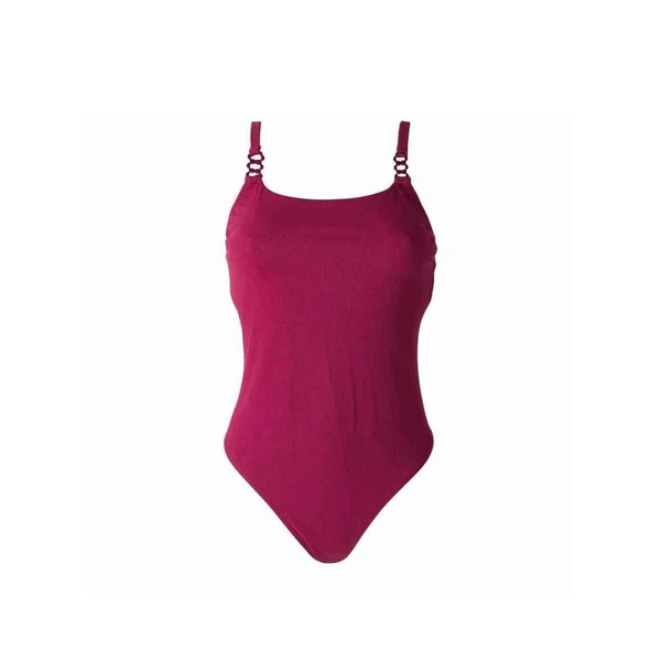 Maillot une pièce bordeau Hibiscus rouge Brigitte Bardot