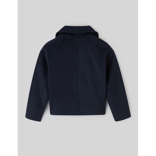 Manteau caban en laine Bleu foncé
