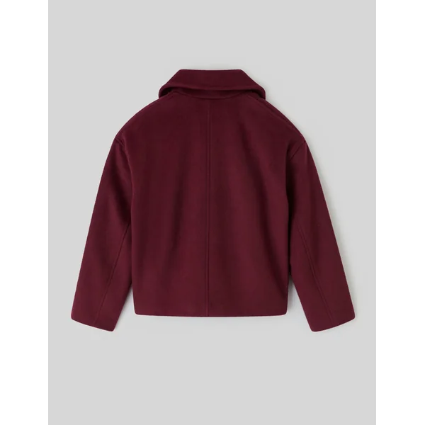 Manteau caban en laine Bordeaux
