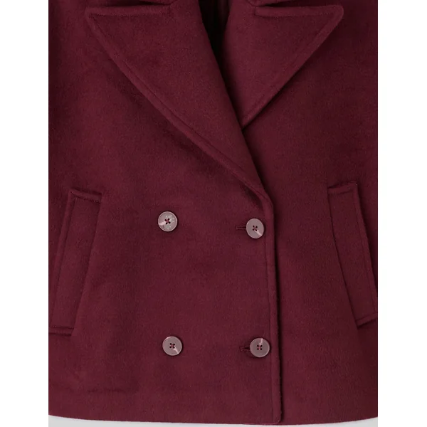 Manteau caban en laine Bordeaux