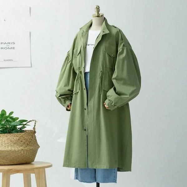 Manteau Long Bohème Kaki