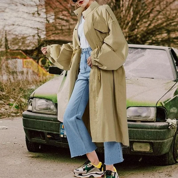 Manteau Long Bohème Kaki