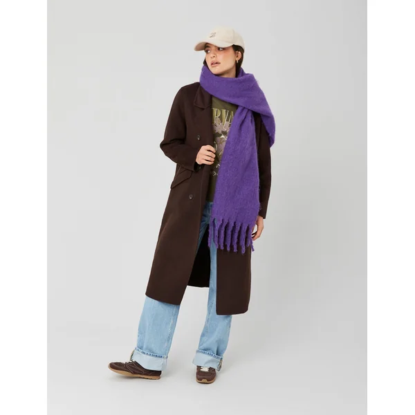Manteau long en laine Marron