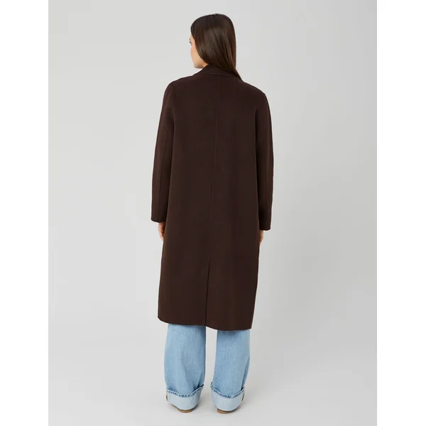 Manteau long en laine Marron