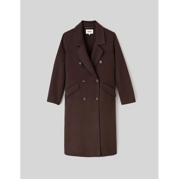 Manteau long en laine Marron