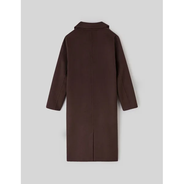 Manteau long en laine Marron
