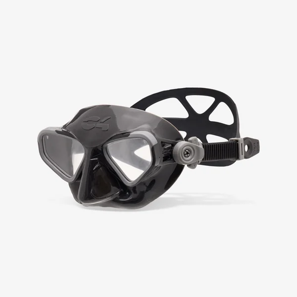 Masque chasse sous-marine/apnée bi-hublot micro volume et anti buée, Falcon noir