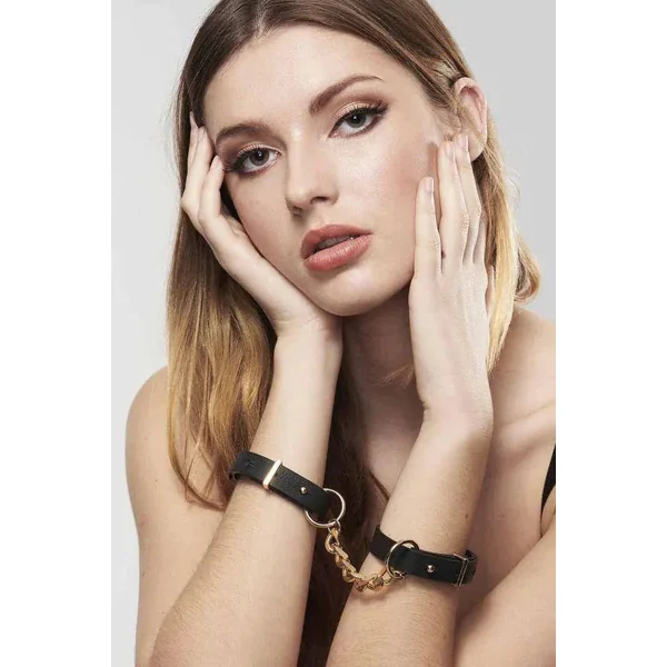 Menottes bracelets cuir végan Maze